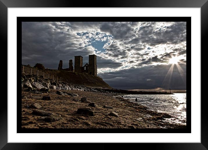  Reculver towers Framed Mounted Print by David Portwain