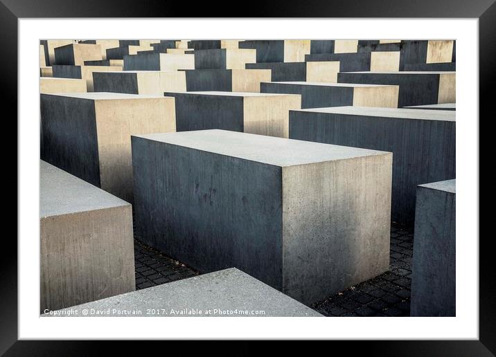 Holocaust Memorial, Berlin Framed Mounted Print by David Portwain