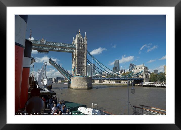 Tower bridge open Framed Mounted Print by David Portwain