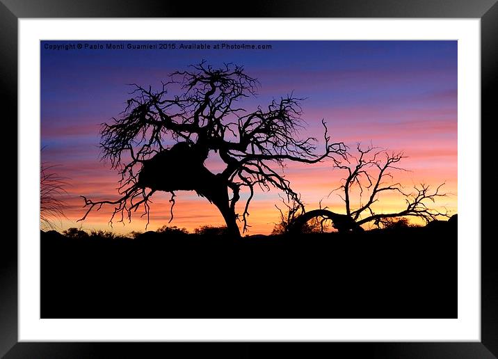 Namibian sunset Framed Mounted Print by Paolo Monti Guarnier