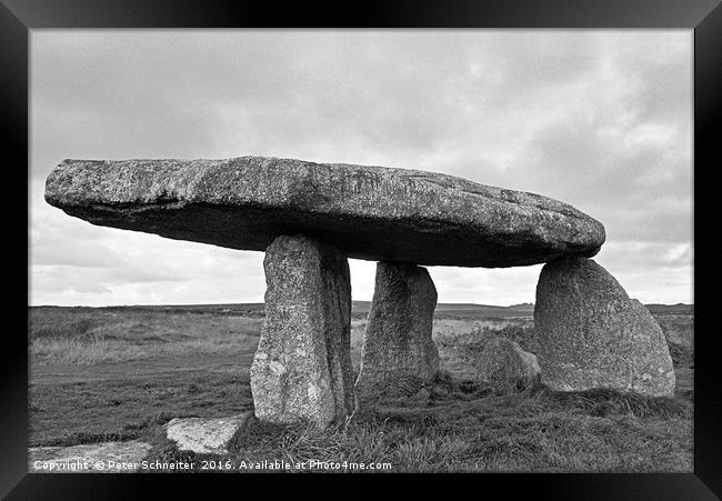 Lanyon Quoit, Cornwall, England Framed Print by Peter Schneiter
