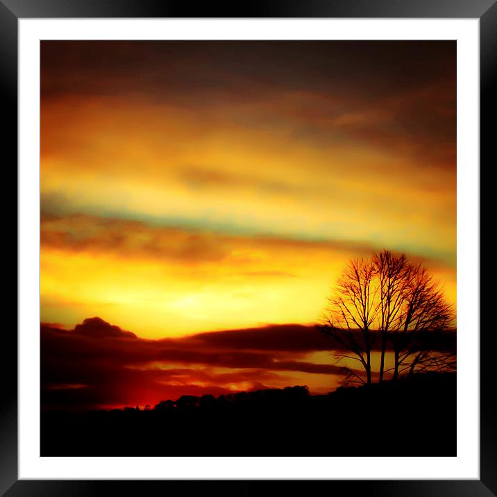  Sunset over the rolling hills of Shropshire Framed Mounted Print by Julian Bound