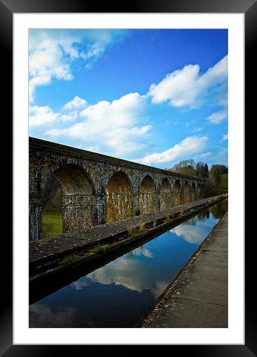 Chirk aqueduct on the Welsh/England border Framed Mounted Print by Julian Bound