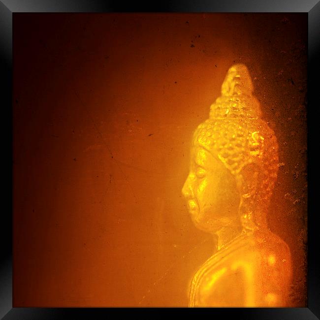 Thai Buddha in orange tones  Framed Print by Julian Bound