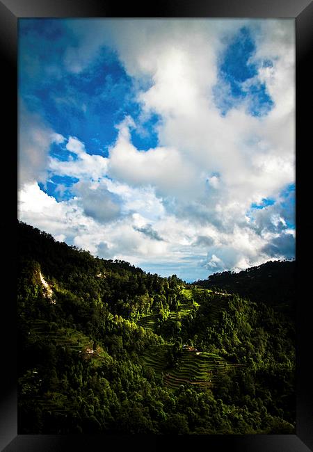 Sindhupalchowk landscape, Nepal/Tibetan border Framed Print by Julian Bound