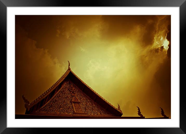  Thai Buddhist temple, Bangkok, Thailand Framed Mounted Print by Julian Bound