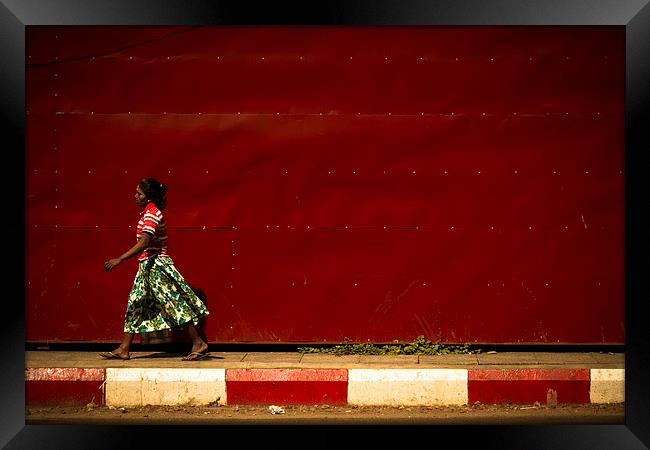A Local Woman of Yangon, Myanmar Framed Print by Julian Bound