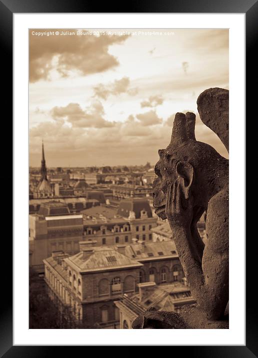  A Gargoyle of Notre Dame, Paris Framed Mounted Print by Julian Bound