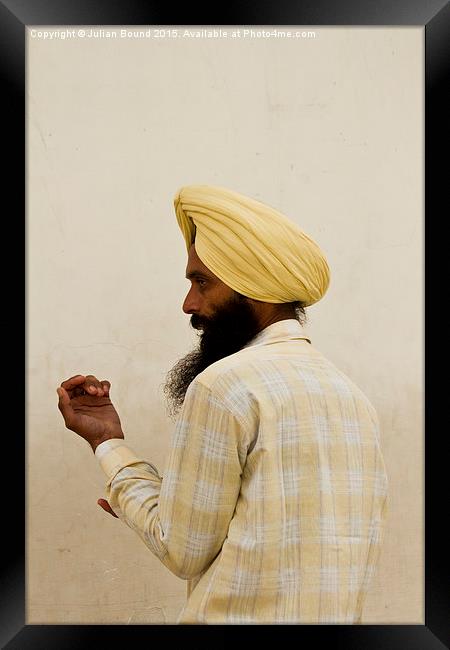 Sikh of Amritsar, Punjab, India Framed Print by Julian Bound