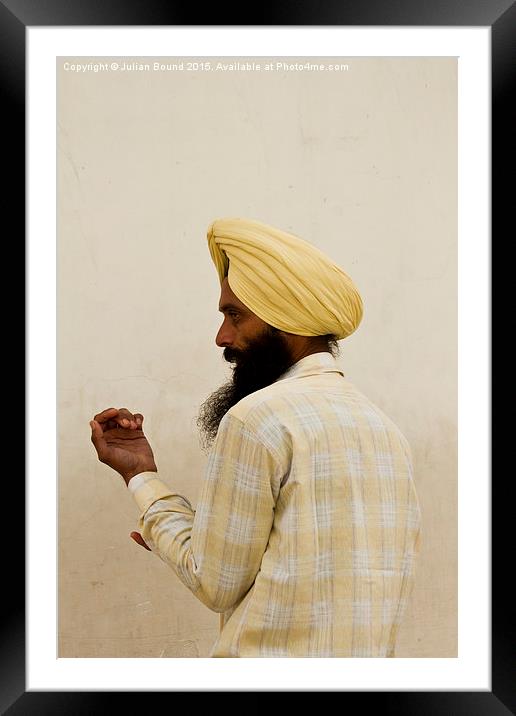 Sikh of Amritsar, Punjab, India Framed Mounted Print by Julian Bound