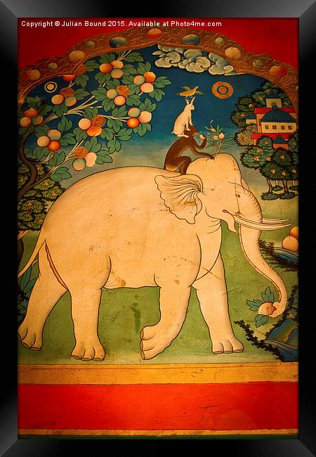 Buddhist Mural, Tashilompu Monastery, Shigaste, Ti Framed Print by Julian Bound