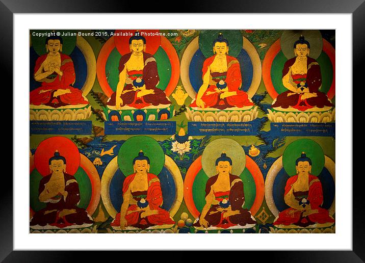 Buddha Mural of Tashilompu Monastery, Shigaste, Ti Framed Mounted Print by Julian Bound