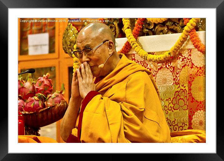   His Holiness The Dalai Lama, India Framed Mounted Print by Julian Bound