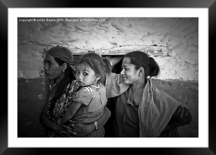  Village family of Chhaimale, Nepal Framed Mounted Print by Julian Bound