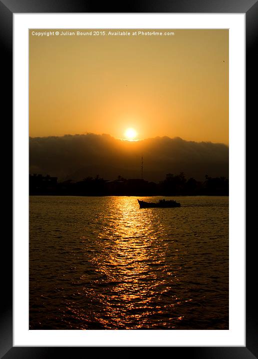 Sunset in Kampot, Cambodia Framed Mounted Print by Julian Bound
