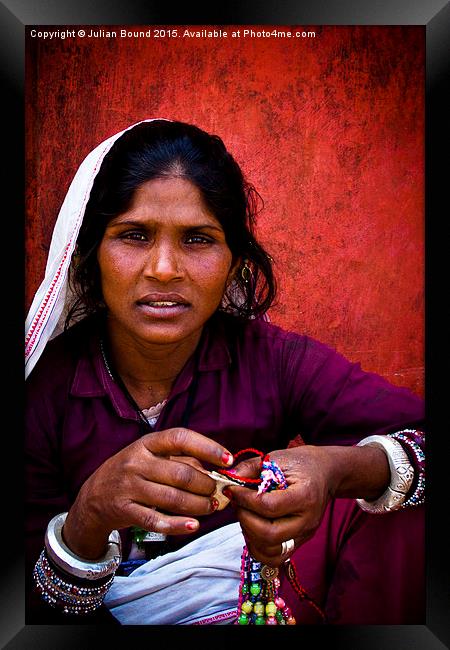  Woman of Goa, India Framed Print by Julian Bound