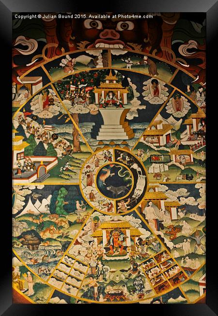  A Buddhist painting, Bhutan Framed Print by Julian Bound