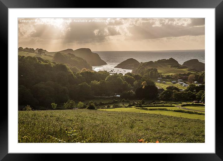  Watermouth Harbour Light Rays Framed Mounted Print by Stephen Beardon