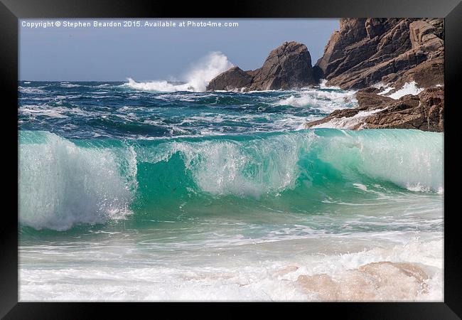  Cornish Wave Porth Chapel Framed Print by Stephen Beardon