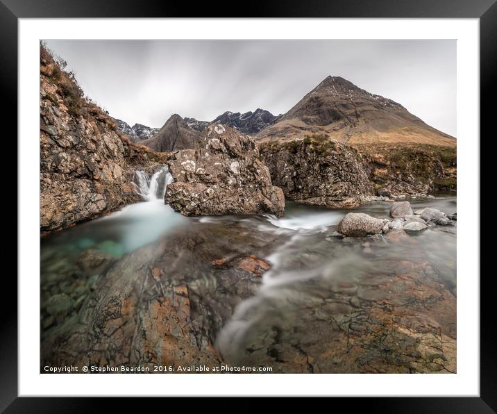 The Fairy Pools Isle of Skye Framed Mounted Print by Stephen Beardon