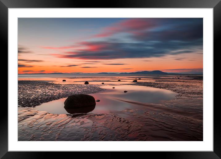 Allonby Sunset in Cumbria Framed Mounted Print by Stephen Beardon