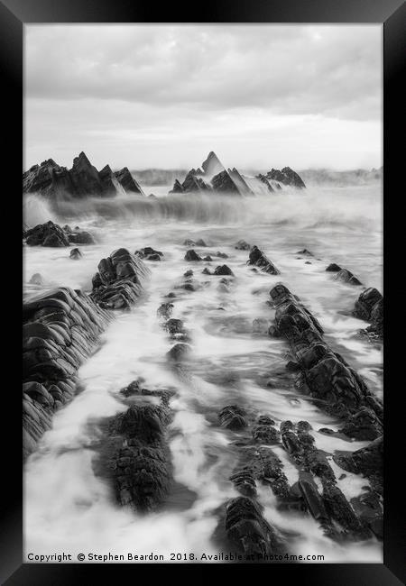 Hartland Quay in North Devon Framed Print by Stephen Beardon