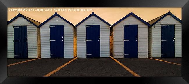  Evening beach huts in Paignton Framed Print by Glenn Cresser