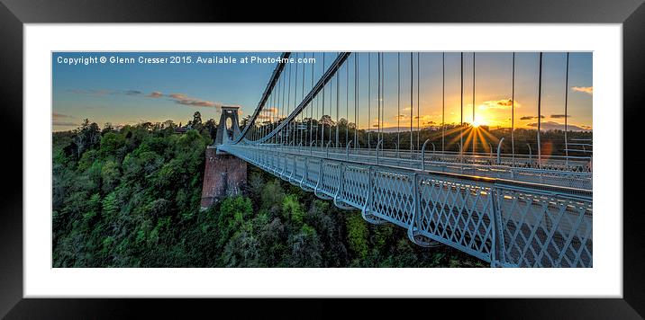  Clifton suspension bridge, Bristol Framed Mounted Print by Glenn Cresser