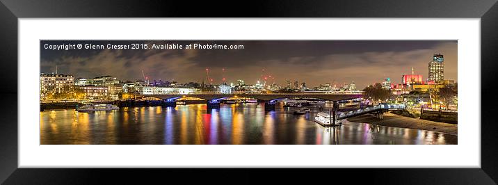  Waterloo Bridge Framed Mounted Print by Glenn Cresser