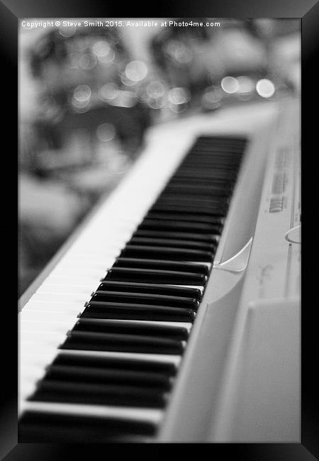 Keyboard and Drums B&W Framed Print by Steve Smith