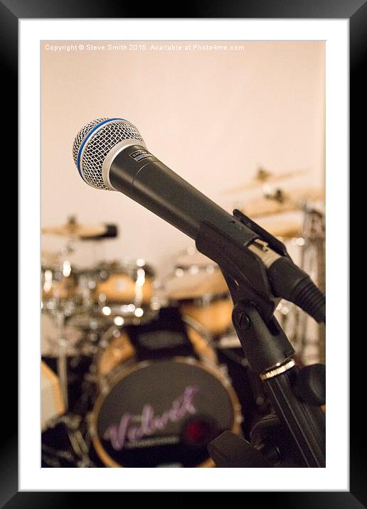 Microphone and Drums Framed Mounted Print by Steve Smith