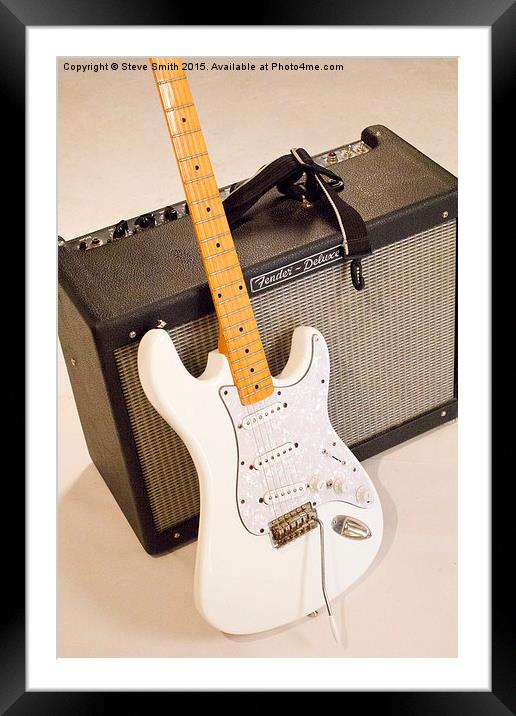Guitar & Amp Framed Mounted Print by Steve Smith