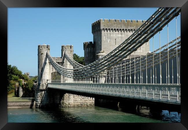 Conwy Suspension Bridge Framed Print by Harvey Hudson