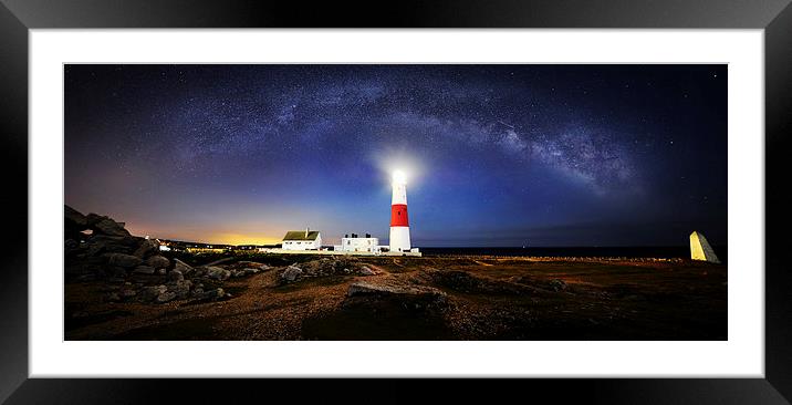  Portland Bill Milky way  Framed Mounted Print by daniel allen