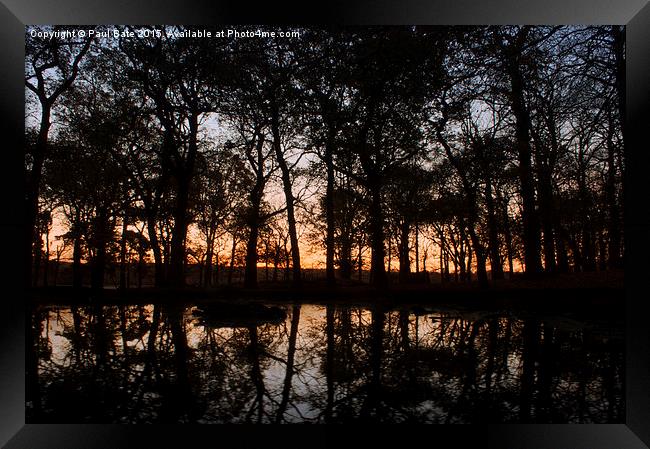  Reflections Of A Pond Framed Print by Paul Bate