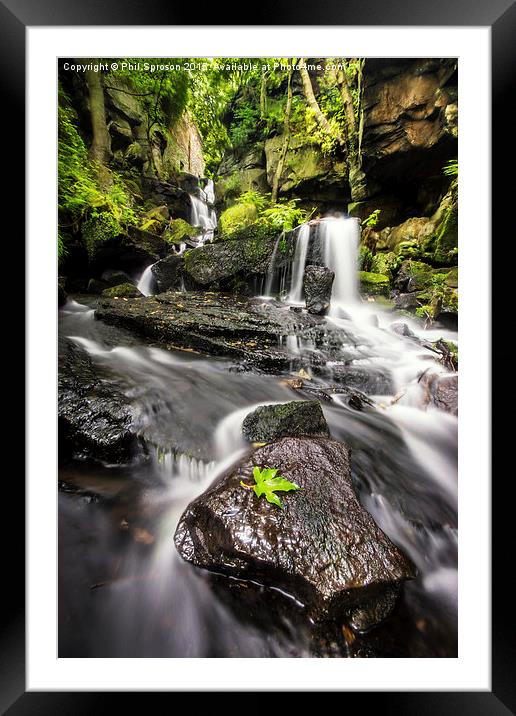  Lumsdale Waterfall Framed Mounted Print by Phil Sproson