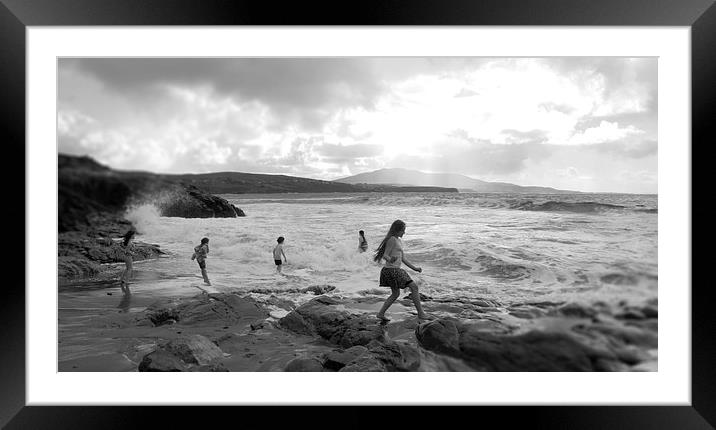  Playing in Waves Framed Mounted Print by Ged O'ConnorChalli