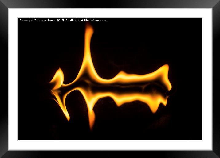 Mirrored Flame Framed Mounted Print by James Byrne