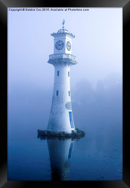  Blue winter morning at the lighthouse Framed Print by Debbie Cox