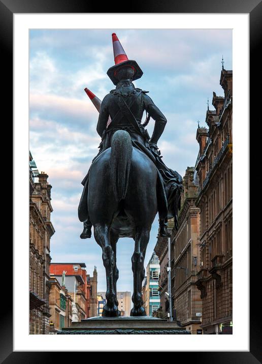 The Duke of Wellington, looking down Ingram Street Framed Mounted Print by Rich Fotografi 