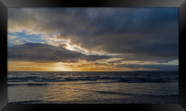 January Sunset on Troon Beach Framed Print by Rich Fotografi 