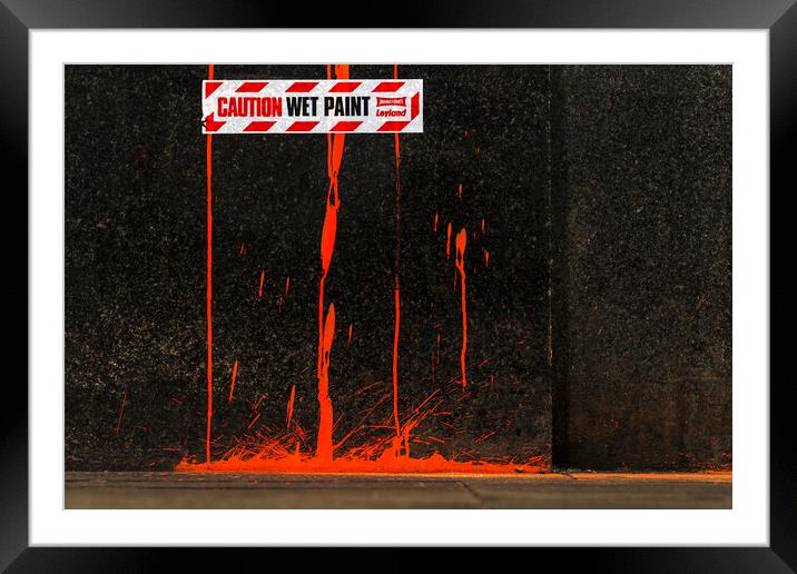 Caution Wet Paint Framed Mounted Print by Rich Fotografi 