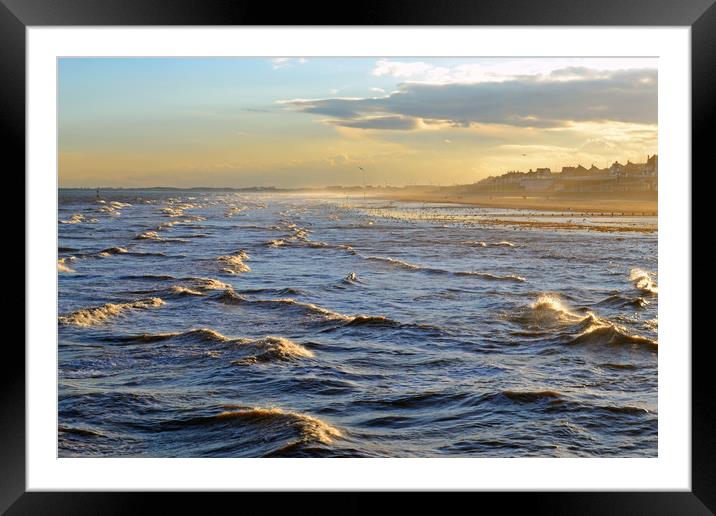 White-tipped Waves at Bridlington Beach Framed Mounted Print by Rich Fotografi 