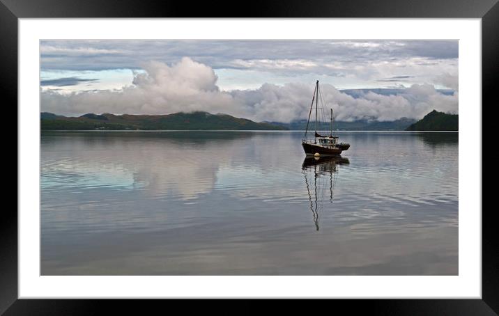 Anchored on Loch Fyne Framed Mounted Print by Rich Fotografi 