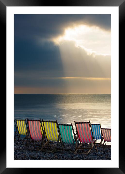 Empty deck chairs. Framed Mounted Print by Bill Allsopp