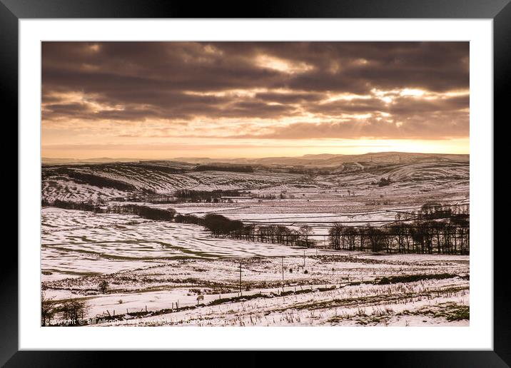 Dark Peak in Winter. Framed Mounted Print by Bill Allsopp