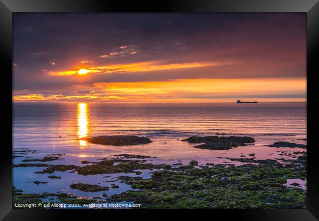 North Sea sunrise. Framed Print by Bill Allsopp