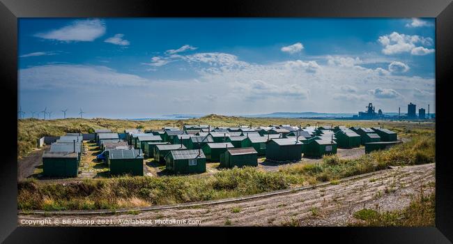 South Gare Fishermans Huts. Framed Print by Bill Allsopp