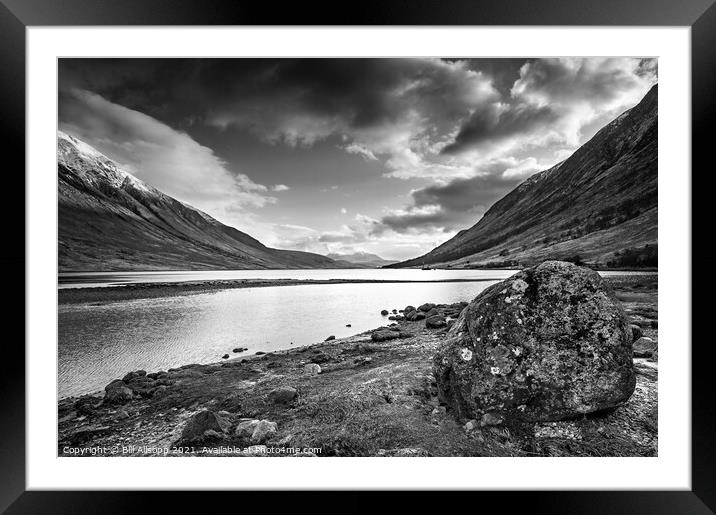 Loch Etive Monochrome. Framed Mounted Print by Bill Allsopp