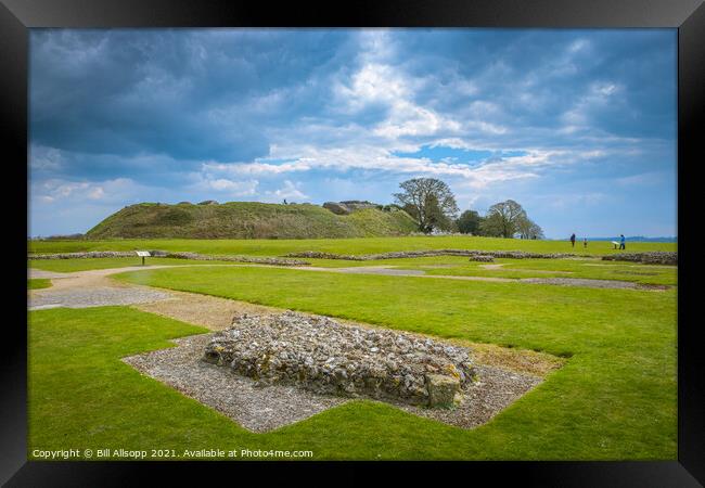 Old Sarum cathedral foundations. Framed Print by Bill Allsopp